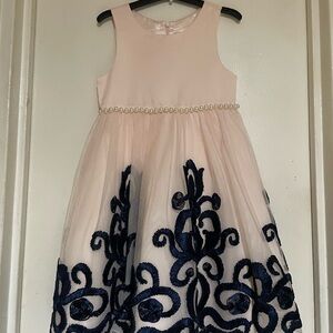 NWT Elegant Pink and Navy Kids Dress with cardigan